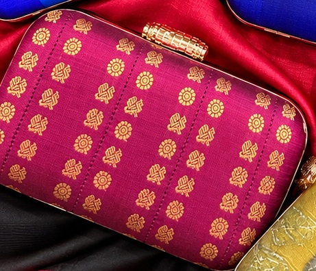 Burgundy with Mini Annam Chakram clutch